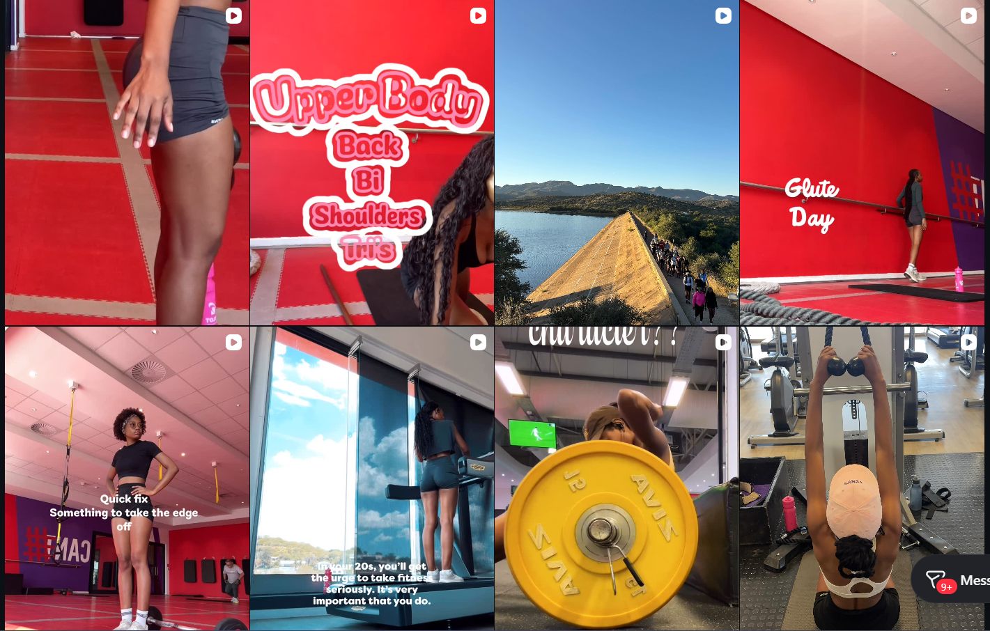 Gym training and lifestyle screenshots